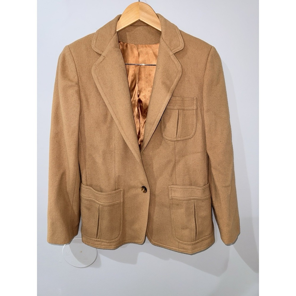 VINTAGE Schuster Camapile Jacket Blazer Womens‎ 18 Fine Wool Camel Hair Tan  50s